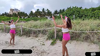 Football Playing Beach Babes W Little Bush Jc Wilds & Sofie Reyez Creampied in Foursome - Immoral Live 4K