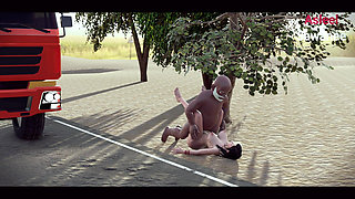 Indian Truck Driver Fucked a Lady in Outdoor Hardcore
