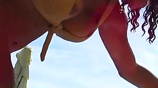 Insane Outdoor Jacuzzi Threesome with Hot Ebony and Hot Latina Bella Diosa and Kiki Minaj