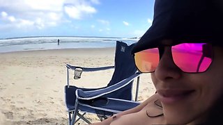 First-time Nudist Hesitates to Undress on Beach