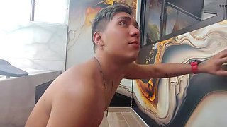 Hot Latina Wife Teases Cuckold Hubby While Sucking His Friend's Big Cock - Rough Standing Fuck & Worship