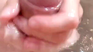 POV - Really hot underwater cumshot