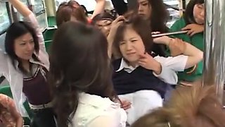 japanese lesbian schoolgirls groping on bus