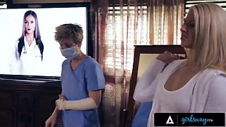 Girlsway Adriana Chechik becomes a squirting nymphomaniac after dr Jelena Jensen turned her