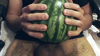 Asian Man Fucks a Watermelon