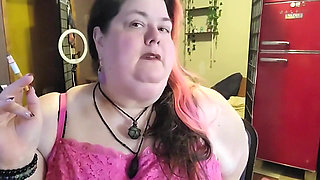 SSBBW Smoking While Playing with My Neck and Massive Arms