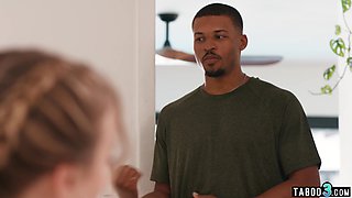 BIG BLACK PENIS guy has to finish a nasty babes slit