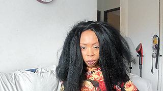 Pushing out dildo out my fat ass