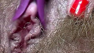 New Toy Testing Big Clit Orgasm Hairy Pussy