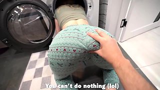 step bro fucked step sister while she is inside of washing