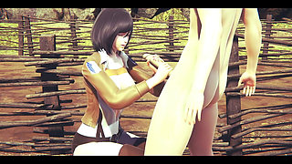 On Titans Hentai - Mikasa Do a Handjob with Cum in Her Face and Uses a Dildo - Manga Anime Japanese Asian Game Porn