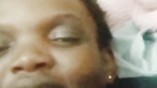Ebony horny mama masturbating on video call with bbc giant cock guy