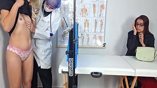 Stepmom With Her Stepdaughter Gets Fingered In The Gynecologists Ass And Lets Doctor Play With Their Vaginas!