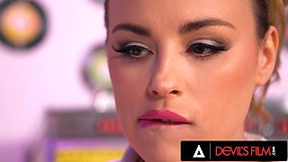 DEVILS FILM - Customer Caught Masturbating By Waitress Anna Claire Clouds And She Finishes The Job