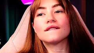 Close up with teen blonde sex doll rubbing her cunt