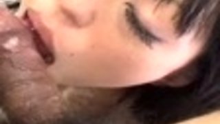 Amateur asian girl enjoying his cock