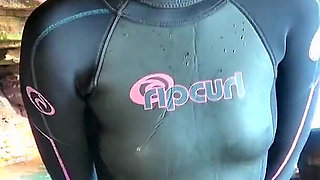 Wetsuit Cave Encounter: Secret Fun with Mysterious Stranger
