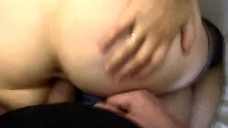 Big-titted Russian teen Dana takes a cock between her tits a