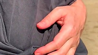 Wifey Dared Walking Around Side Boob on Public Beach