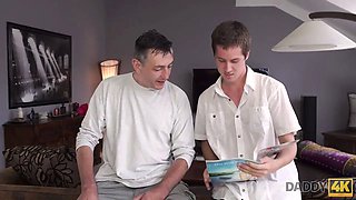 Daddy4k. mature guy adorably penetrates teen blond with Perky Tits