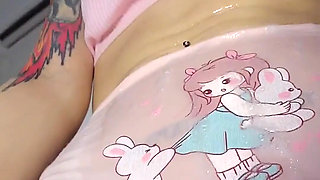 After Deepthroat, All in Drool, Panties Are Wet Through