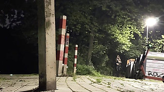 Walking in leather and heels in public places