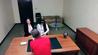 Secretary and vice principal blowing dick at the office