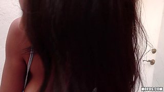 Charming teen beauty Autumn Falls crazy POV clip
