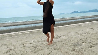 Sexy Tight Black Dress and Beauty Chill