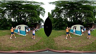 Outdoor Group Sex With Tanned Students At Nature School
