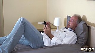 Anna Rey In Teen 18+ Blonde Grabs Grandpas Cock And Sucks It Deepthroat 10 Min