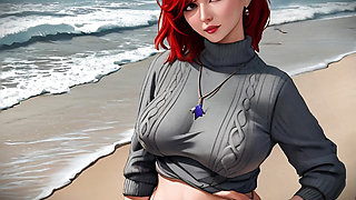 Redhead Mature Beach Babes - 3D Digital Art