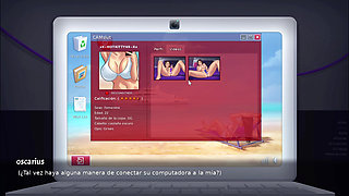 Stepsister masturbates on webcam - Summertime Saga