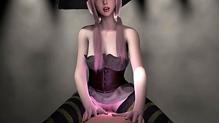 A Korean Witch's Lapdance (halloween Riding POV)