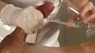 Sexy nurse takes sperm sample