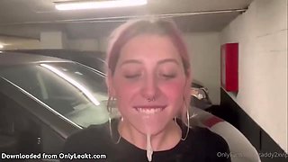 Big-eyed teen interracial blowjob