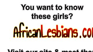 Hot African lesbians massage their sexy bodies and make