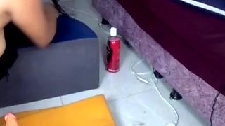Teen masturbating on fucking machine on camera  856419428789