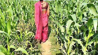 Indian Village Bhabhi Outdoor Vlog Enjoyed with Boobs Showing and Fingerings Indian Red Saree Remove Enjoyed Bhabhi Pregent