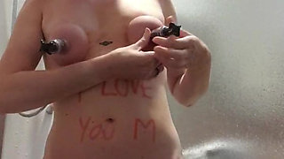 Julie has extreme orgasm with glass