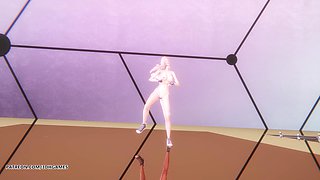 [mmd] Le Sserafim - Perfect Night Seraphine Striptease Dance League of Legends Uncensored Hentai 4K