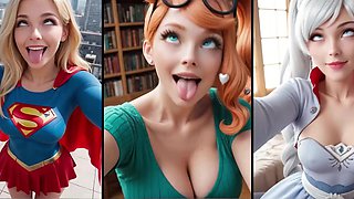 Pretty babes getting every drop of cum AI compilation