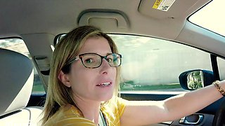 Beautiful milf Cory Chase in hot glasses and bikini in reality porn.
