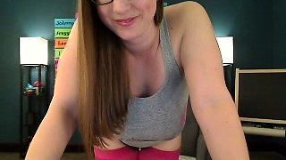 European amateur redhead masturbates on webcam