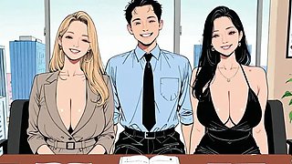 Hot MILF Office Gangbang Party - Group Fucking Fantasy