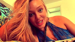 European amateur redhead masturbates on webcam