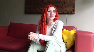 Busty Redhead Teen Strips At Casting