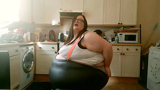 SSBBW BBW Kitchen Play in Sexy Tight Clothing Part 2
