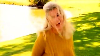 Blonde fingering and toying her ass before taking two