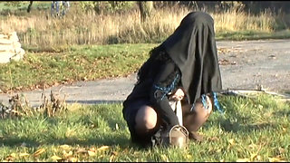 Hot nun fingering her pussy has a hard anal fuck